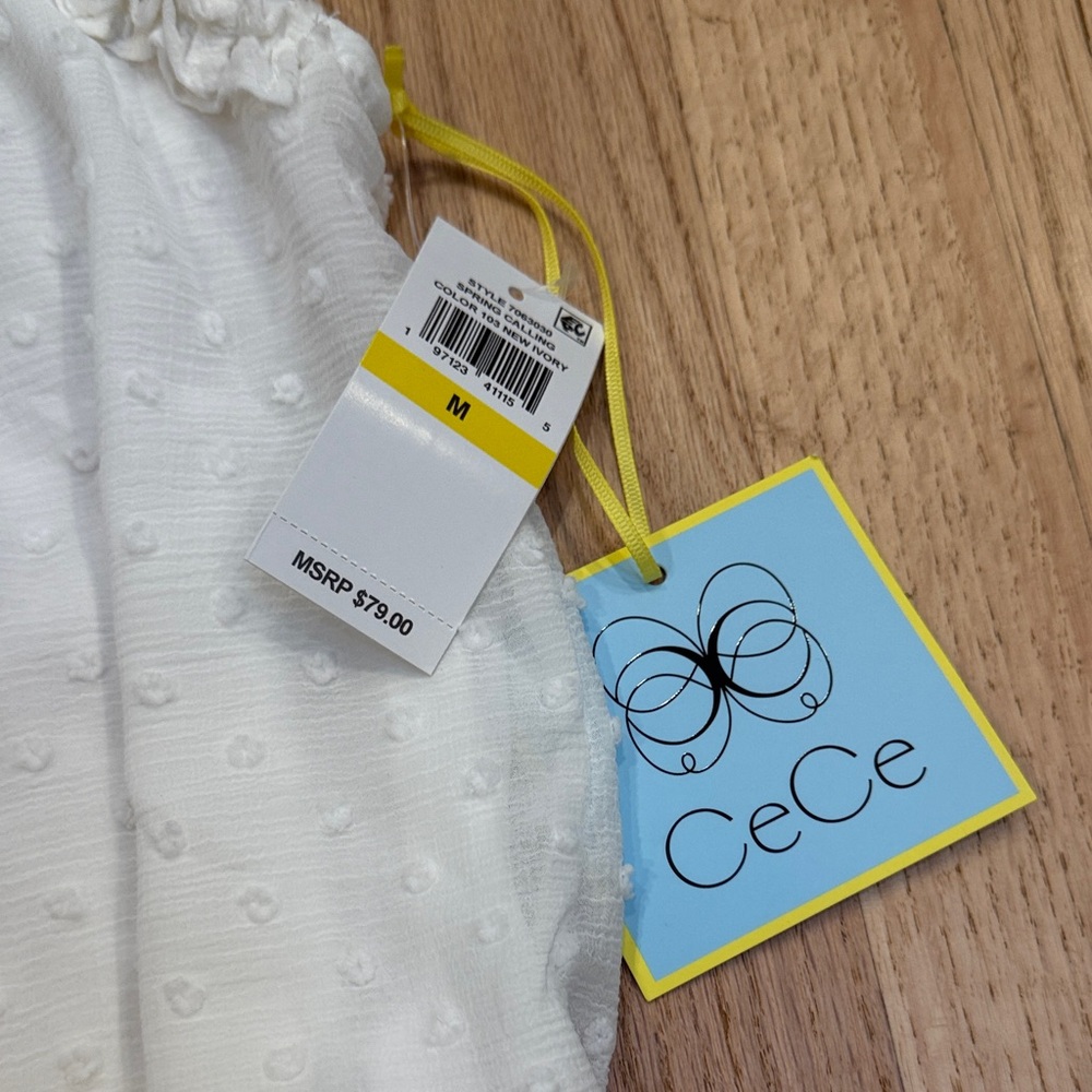 White Textured Ruffle Top - Picture 5 of 5